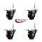 Service Caster 3 Inch High Temp Phenolic 58 Inch Stem Caster Set with Total Lock Brake SCC-TSTTL20S314-PHRHT-58212-4 - alternate 3